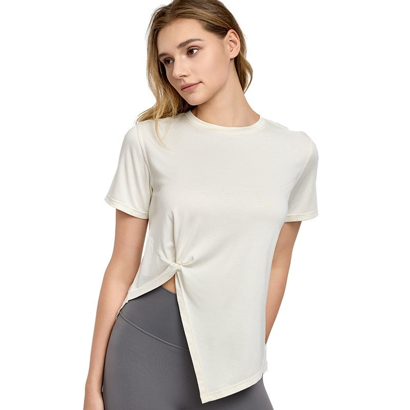 New Yoga Wear Short Sleeve Split Breathable Exercise Top