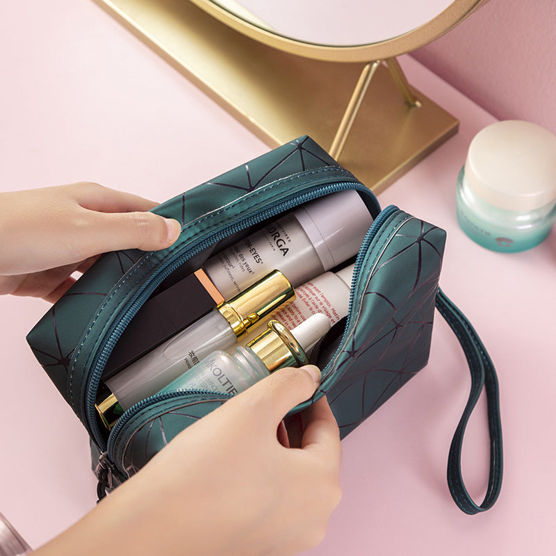Diamond Triangle Wash Bag PU Cosmetic Bag