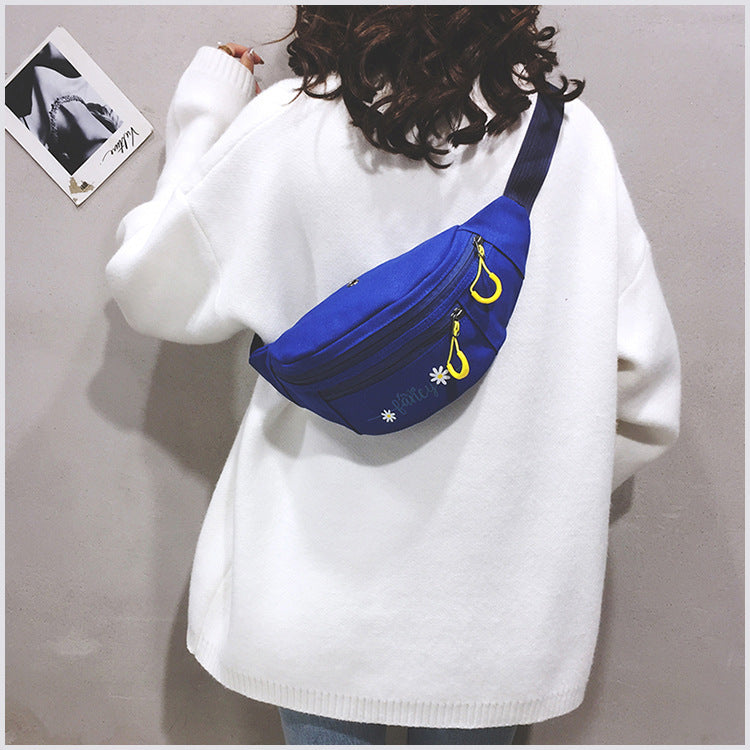 Canvas Waist Bag Women's Trendy New Ins Shoulder Bag Casual Disco Bag Japanese Harajuku Students Crossbody Bag