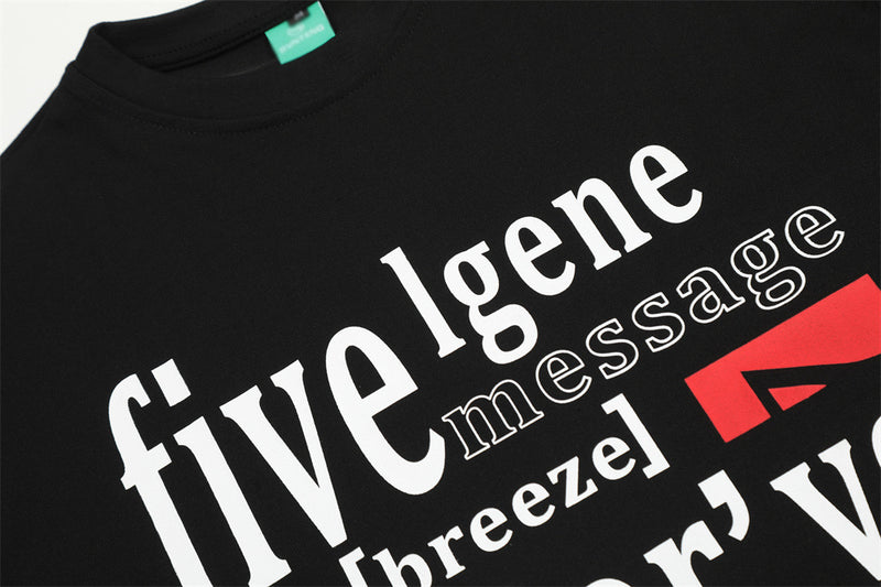 Street Fashion English Letter Short Sleeve T-shirt Men