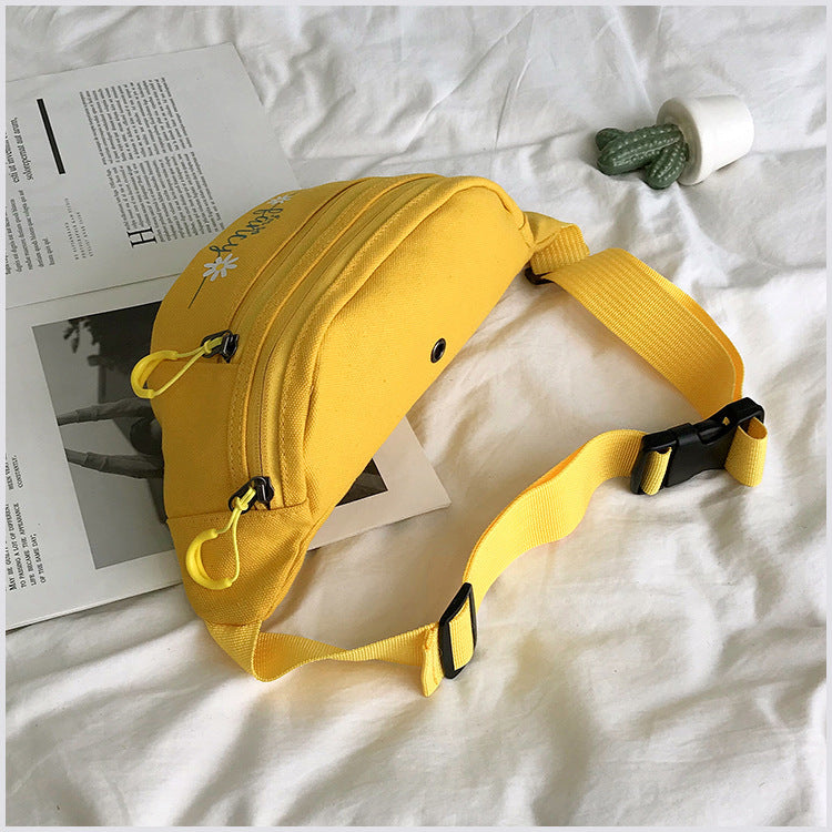 Canvas Waist Bag Women's Trendy New Ins Shoulder Bag Casual Disco Bag Japanese Harajuku Students Crossbody Bag