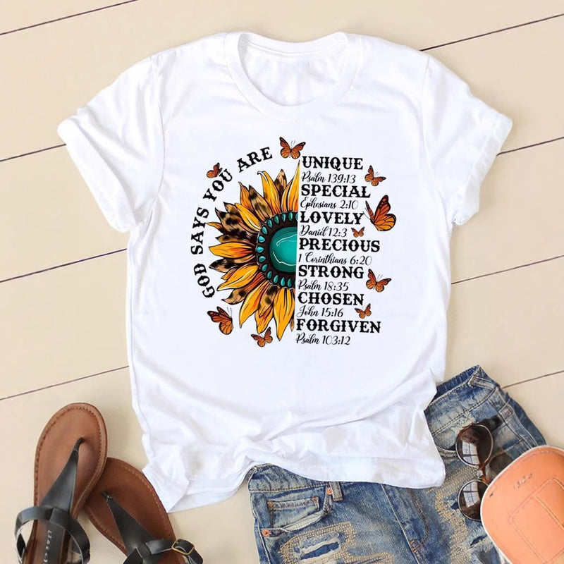 Letter Style Cute Sweet Short Sleeve Fashion Women Print