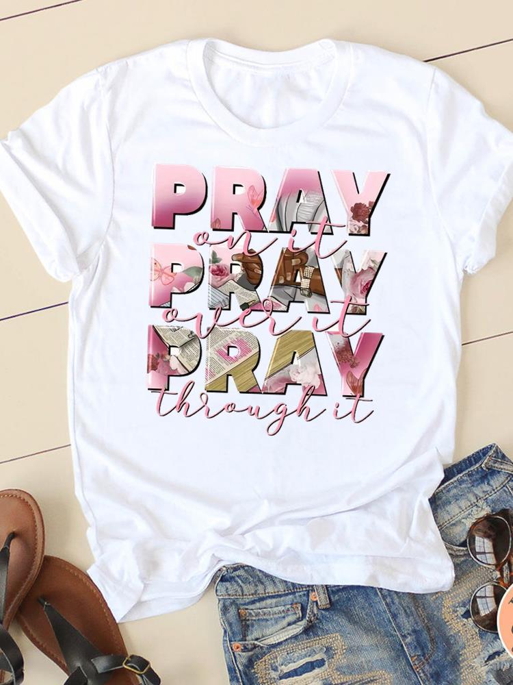 Letter Style Cute Sweet Short Sleeve Fashion Women Print