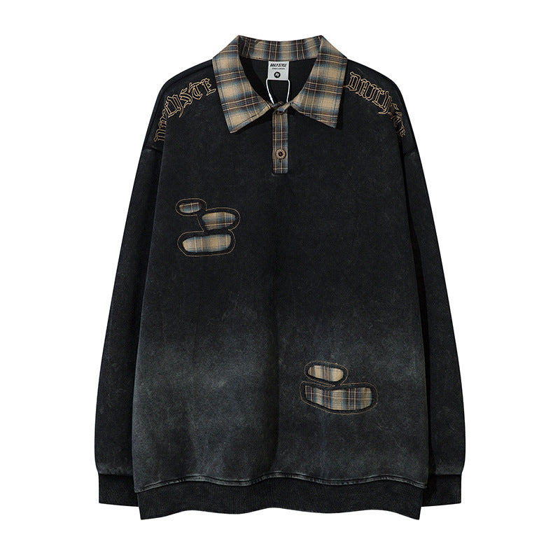 American Plaid Lapel Sweater For Men And Women