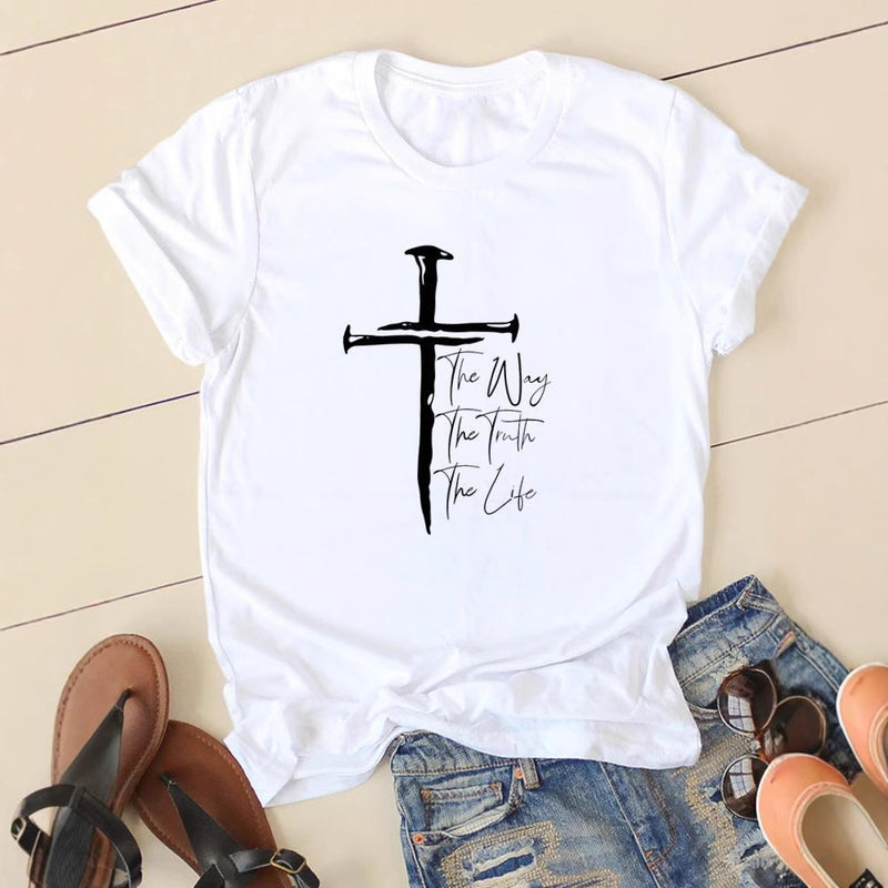 Letter Style Cute Sweet Short Sleeve Fashion Women Print