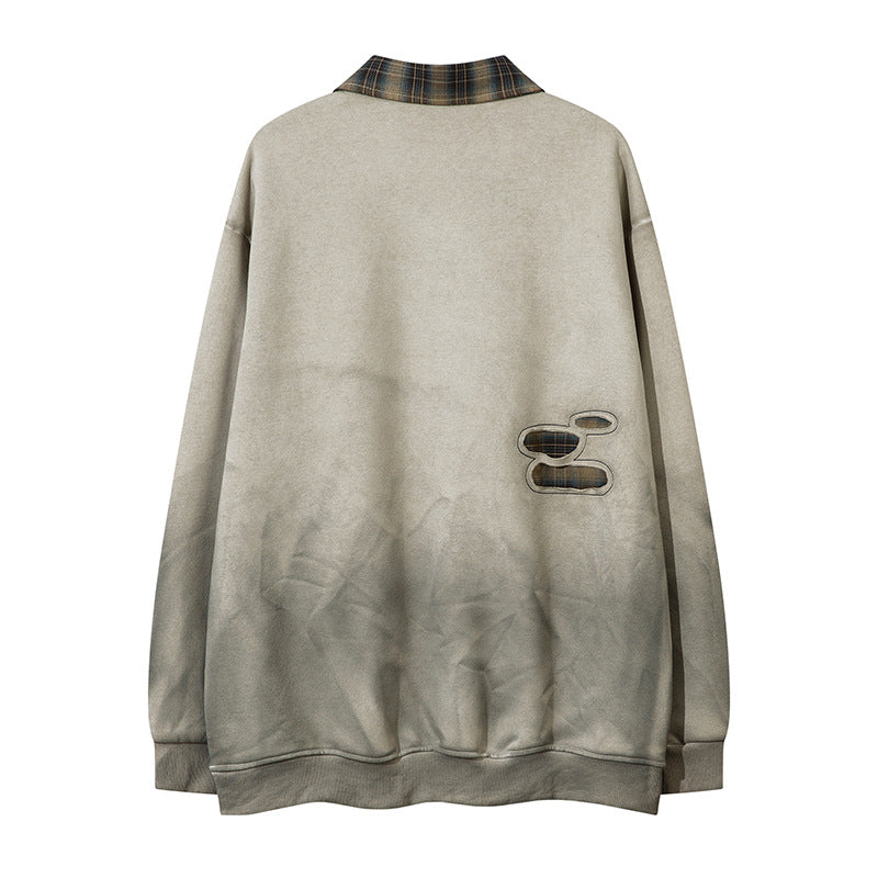 American Plaid Lapel Sweater For Men And Women