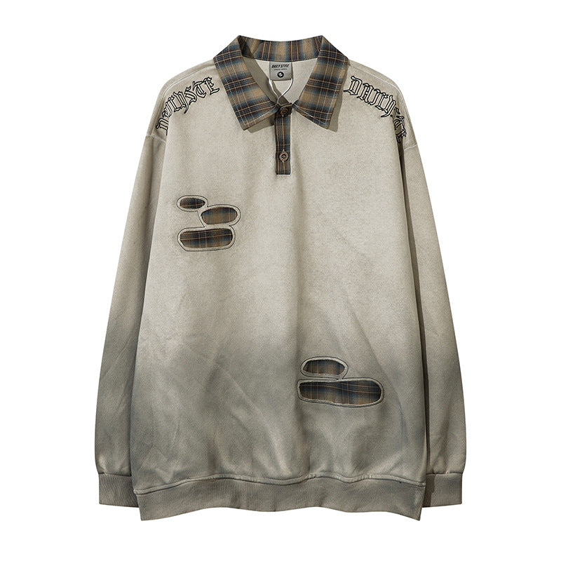 American Plaid Lapel Sweater For Men And Women