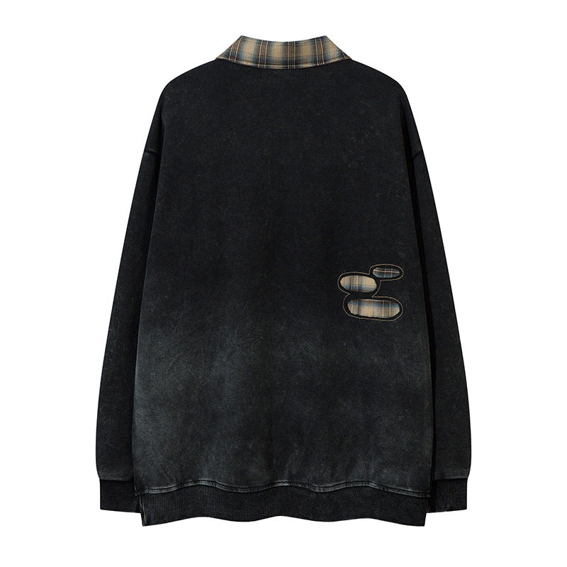 American Plaid Lapel Sweater For Men And Women