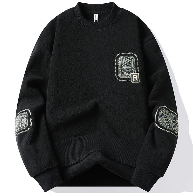 Warm Leisure Pullover Autumn And Winter New Double-sided Polar Fleece Sweater Men