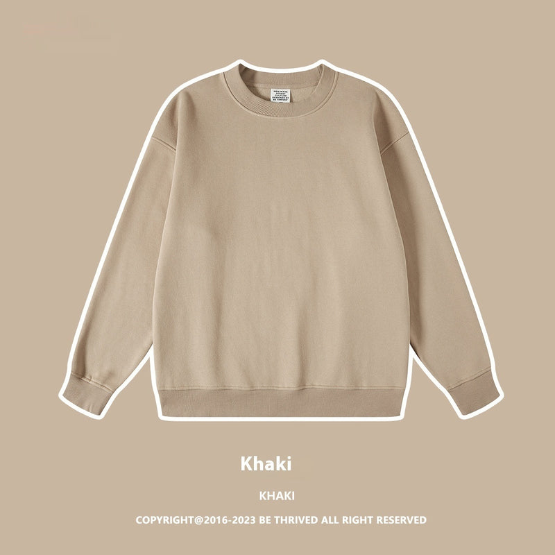 Fleece-lined Casual Round Neck Men's Sweater