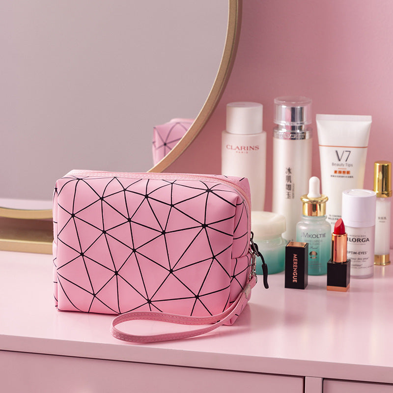Diamond Triangle Wash Bag PU Cosmetic Bag