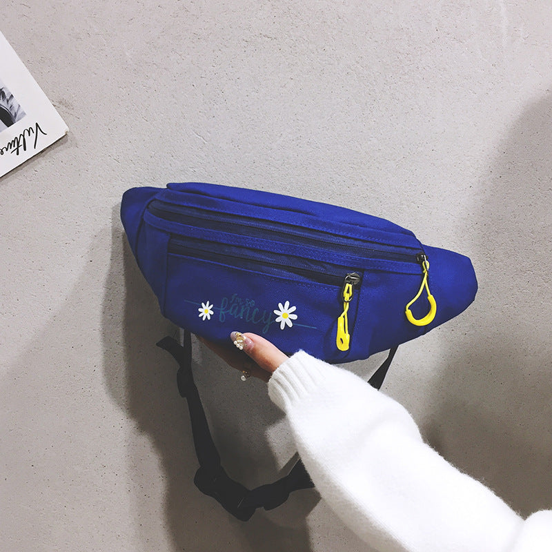 Canvas Waist Bag Women's Trendy New Ins Shoulder Bag Casual Disco Bag Japanese Harajuku Students Crossbody Bag